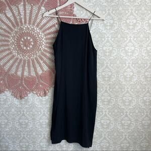 5/$30 Audrey 3+1 Split Hem Black Sleeveless Mini Dress LBD S